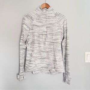 Lululemon Outrun the Elements 1/2 Zip Space Dye Camo White Silver Spoon Size 10